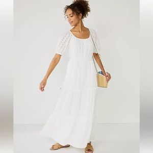 Draper James White Eyelet Maxi Dress
